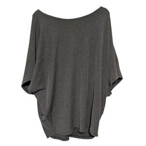 Blumin Shawl Womens Size XL Ruched Knit Dolman Sleeve Black & Gray